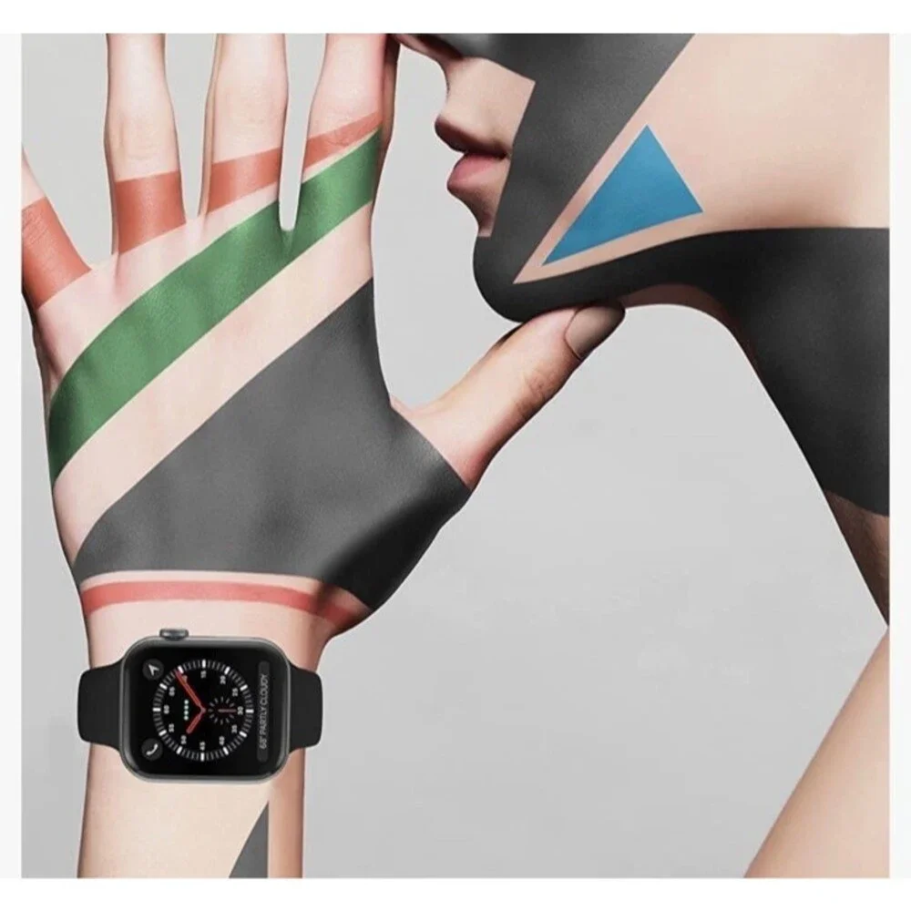 Apple Watch Bands 42mm/44mm/45mm Apple Watch Band Black Pink Nylon Silicone 2 A1